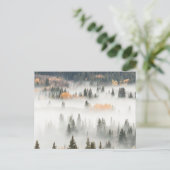 Hoesjes bergbos in Dawn Ground Fog Briefkaart (Staand voorkant)