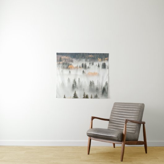 Hoesjes bergbos in Dawn Ground Fog Wandkleed (In Situ (horizontaal))