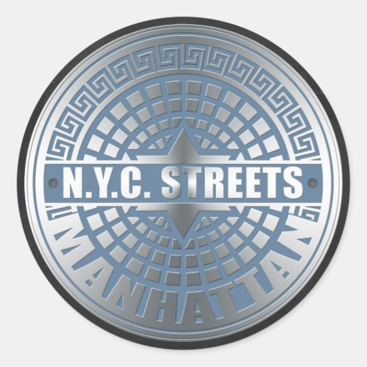 Hoesjes Manhattan Ronde Sticker (Voorkant)