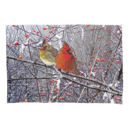 Hoesjes met kerst-kerst in kardinaal kussensloop (Voorkant-Links)