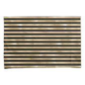 Hoesjes met zwarte en gouden strips kussensloop (Voorkant-Rechts)