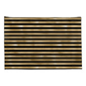 Hoesjes met zwarte en gouden strips voor beddengoe kussensloop (Achterkant-Rechts)