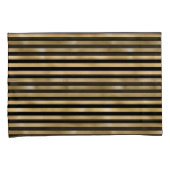 Hoesjes met zwarte en gouden strips voor beddengoe kussensloop (Voorkant-Rechts)