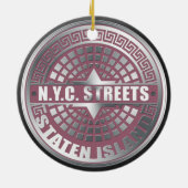 Hoesjes Staten Island Keramisch Ornament (Achterkant)