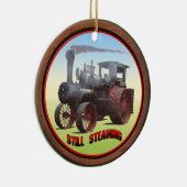 Hoesjes tractor 'nog steeds stomen' keramisch ornament (Rechts)