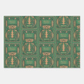 Hoesjes uit het oude boek (beige en groen) inpakpapier vel (Voorkant 3)