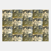 Hoesjes uit het oude boek (beige en groen) inpakpapier vel (Voorkant 2)