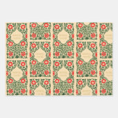 Hoesjes uit het oude boek (beige en groen) inpakpapier vel (Voorkant)