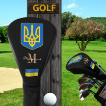 Hoesjes van Golf Clubs uit Oekraïne en vlaggen