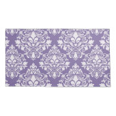 Hoesjes van Monogram Paarse Damask Pillow Kussensloop (Achterkant-Links)