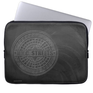 Hoesjes zwarte marmer laptop sleeve