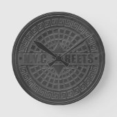 Hoesjes zwarte marmer ronde klok (Voorkant)