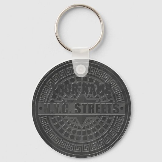 Hoesjes zwarte marmer sleutelhanger (Voorkant)