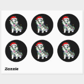 Hoesse kerstlampjes Decoratie Funny Husky Ronde Sticker (Vel)