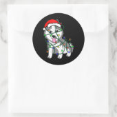 Hoesse kerstlampjes Decoratie Funny Husky Ronde Sticker (Tas)