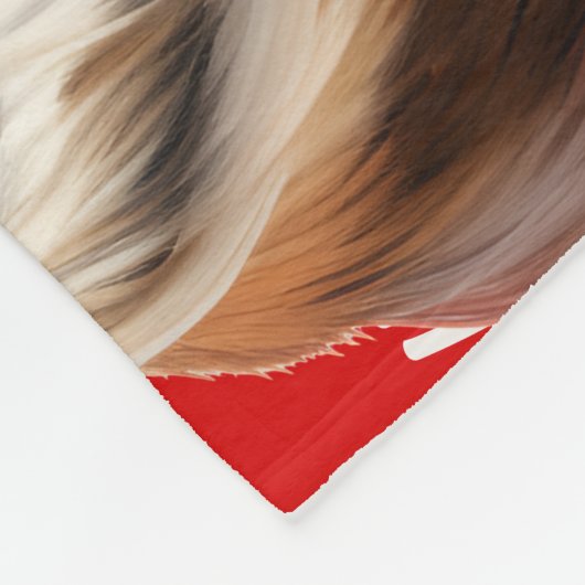 Hoest Collie Dog Name Patterated Red Kerstmis Fleece Deken (Hoek)