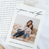 Hoest en hoopkalligrafie Vakblauwe en witte feestd Kaart