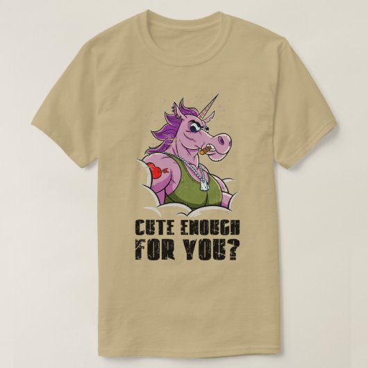 Hoest genoeg voor u stevige Unicorn met spieren T-shirt (Design voorkant)
