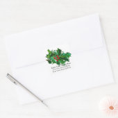  hoest met Holly Kerstmis Vierkante Sticker (Envelop)