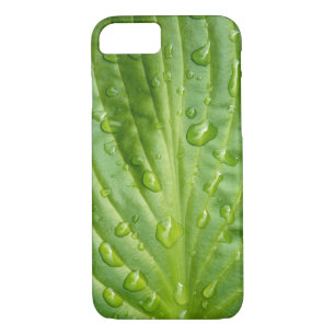 hoestblad met regendruppels 	iPhone 8/7 hoesje