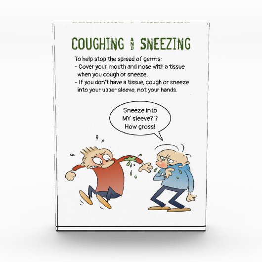 Hoesten en dichtmaken in de gezondheidstip van uw  fotoblokken (Voorkant)