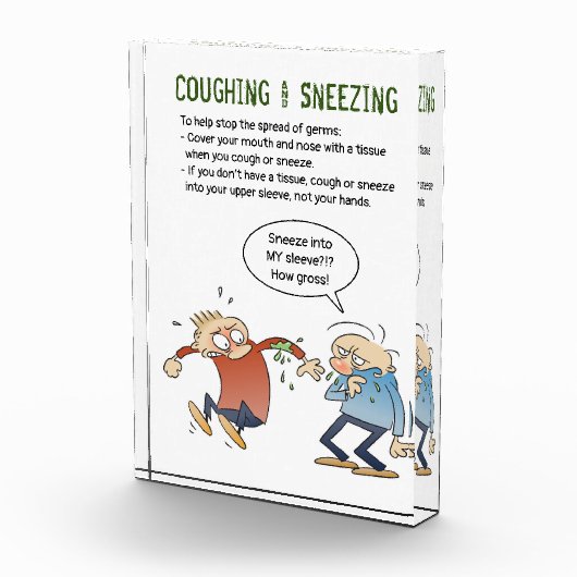 Hoesten en dichtmaken in de gezondheidstip van uw  fotoblokken (Rechts)