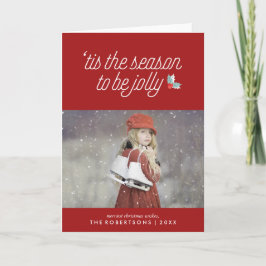 Hoesten van Holly Festive Kerstmis Feestdagen Kaart