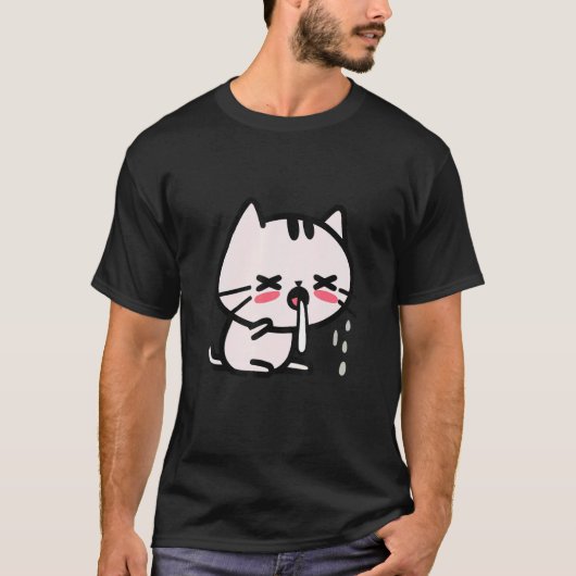 Hoestende lieve kat t-shirt (Voorkant)