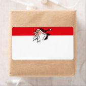 Hoestende Roken Kerstman Verzendlabel (Insitu)