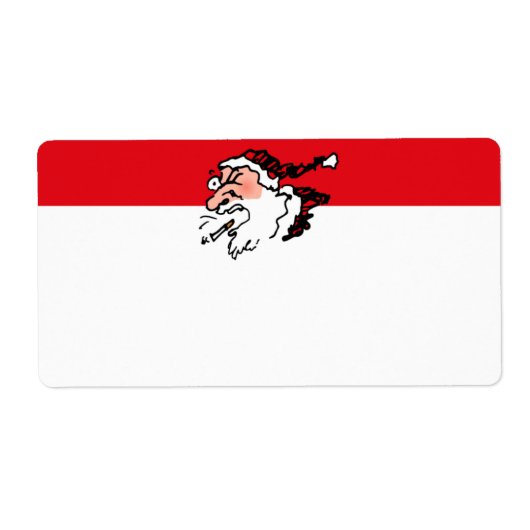 Hoestende Roken Kerstman Verzendlabel (Voorkant)