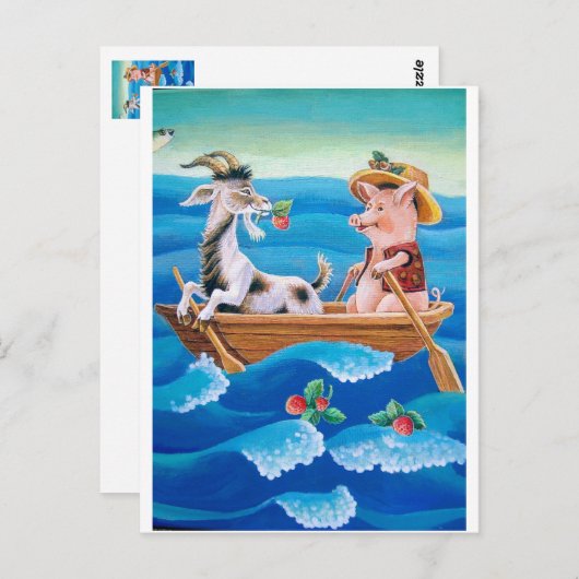 "Hoeveel aardbeien groeien er in het zee?" Briefkaart (Voorkant / Achterkant)