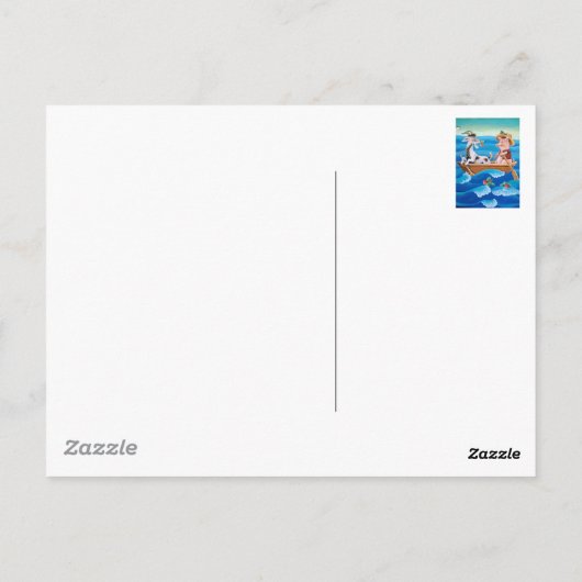 "Hoeveel aardbeien groeien er in het zee?" Briefkaart (Achterkant)