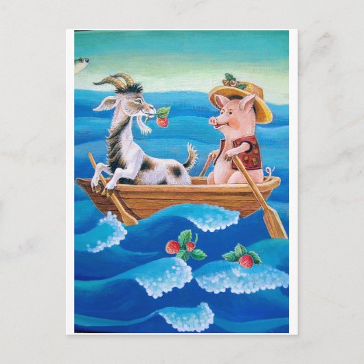 "Hoeveel aardbeien groeien er in het zee?" Briefkaart (Voorkant)