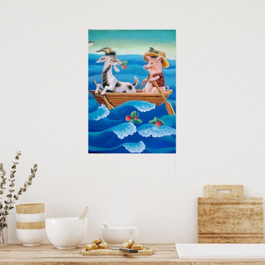 "Hoeveel aardbeien groeien er in het zee?" Poster (Keuken)