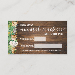 Hoeveel Animal Crackers Safari Baby Game Kaart Plaatskaartje