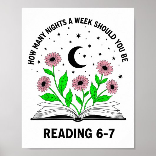 Hoeveel avonden per week moet je 6-7 B lezen Poster (Voorkant)