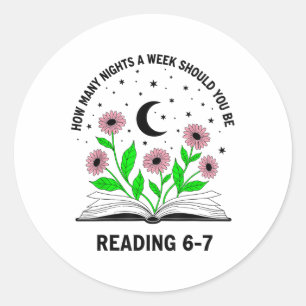 Hoeveel avonden per week moet je 6-7 B lezen Ronde Sticker