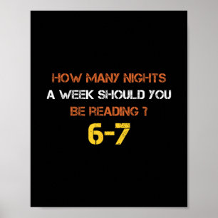 Hoeveel avonden per week moet je 6 7 lezen poster
