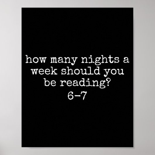 Hoeveel Avonden Per Week Moet Je 6 7 M Lezen Poster (Voorkant)
