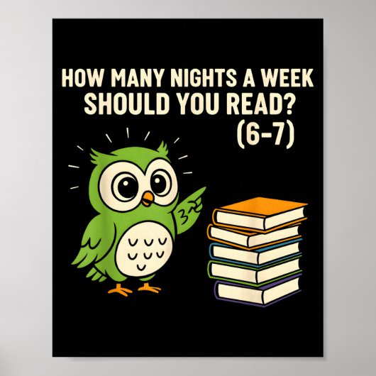 Hoeveel Avonden Per Week Moet Je Lezen_ 6–7 Leuke  Poster (Voorkant)
