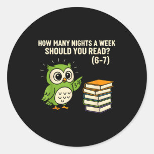 Hoeveel avonden per week moet je lezen_ 6–7 leuke  ronde sticker