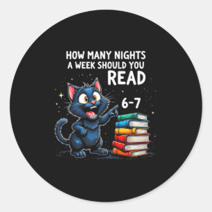 Hoeveel Avonden Per Week Moet Je Lezen_ 6–7 Leuke  Ronde Sticker