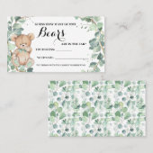Hoeveel Beer Greenery Baby shower Game Card Plaatskaartje (Voorkant / Achterkant)