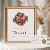 Hoeveel Bessen Bruiloft Feest Raadspel Bord Poster