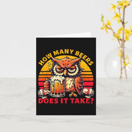 Hoeveel biertjes zijn er nodig Grappig bier drinke Kaart (Gele Bloem)