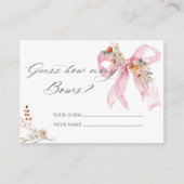 Hoeveel Bogen Bloemen Roze Bow Informatiekaartje (Voorkant)