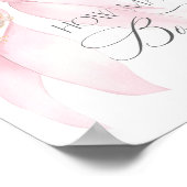 Hoeveel Bogen Blush roze baby shower Poster (Hoek)