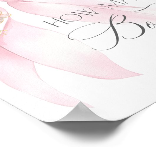 Hoeveel Bogen Blush roze baby shower Poster (Hoek)