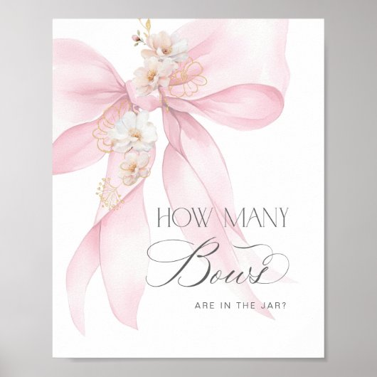 Hoeveel Bogen Blush roze baby shower Poster (Voorkant)