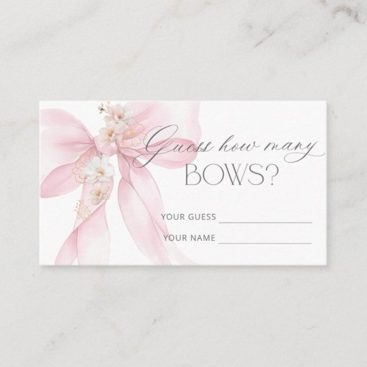 Hoeveel Bogen Blush roze Bloemen Bow Informatiekaartje (Voorkant)